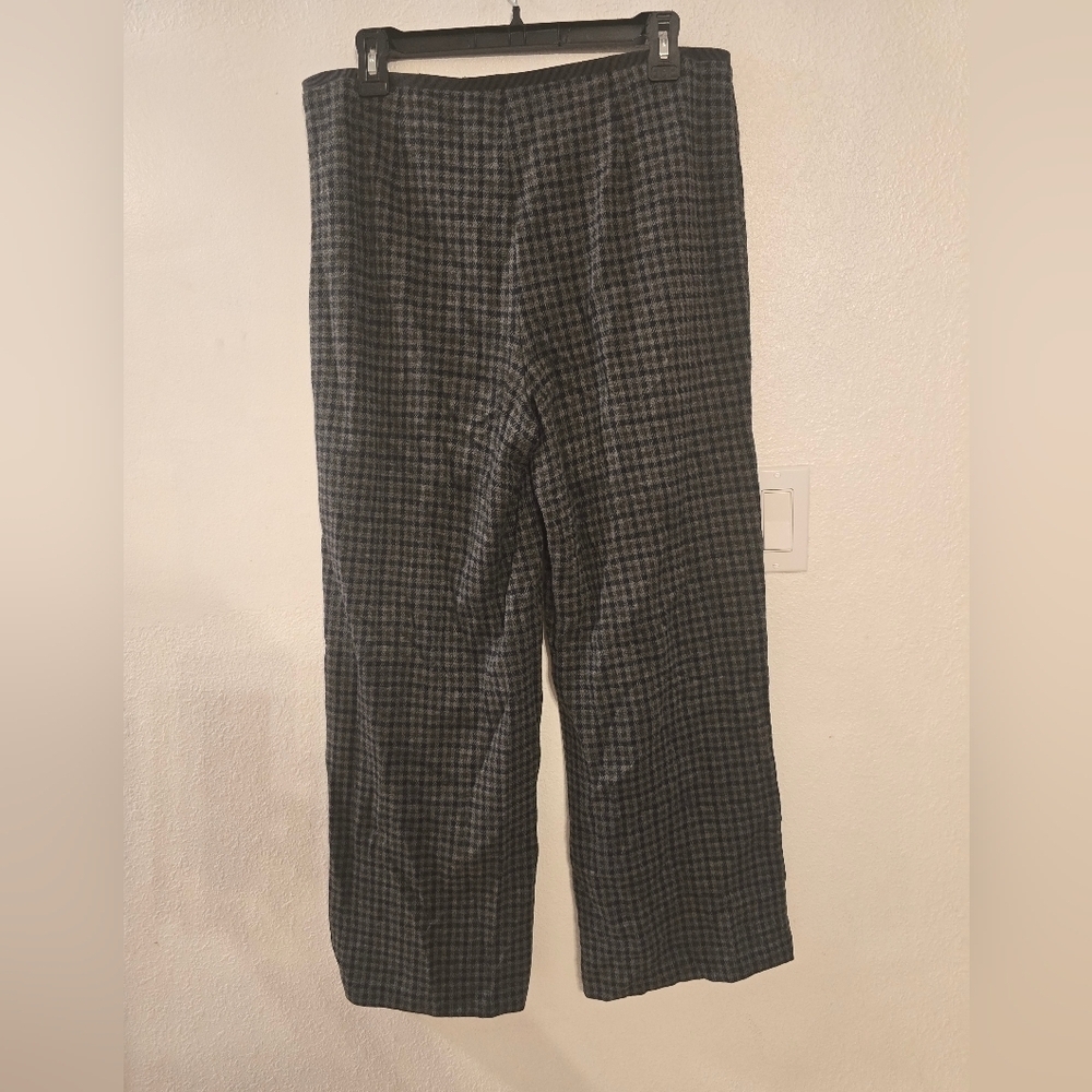 J. Jill Ponte Full Wide Leg Knitted Pants Size Medium Petite Blue And Gray - Picture 10 of 12